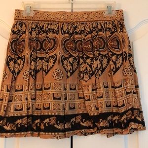 Hermès patterned pleated skirt